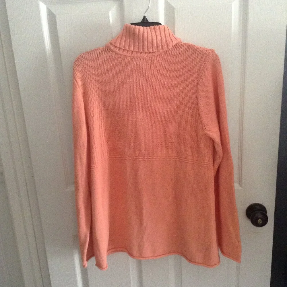 J. Jill Turtle/Cowl neck sweater "L",  Rolled Hem, Girlhoodcore, Eclectic Granny - Picture 2 of 4